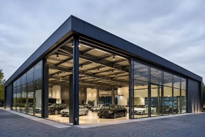 Steel Frame Car Showroom Construction