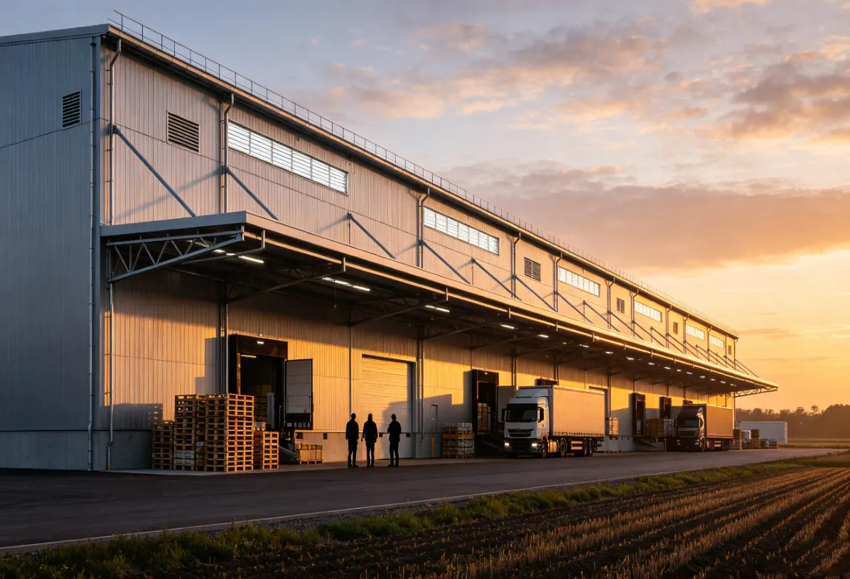 Steel istraktura agrikultura produkto logistik center construction